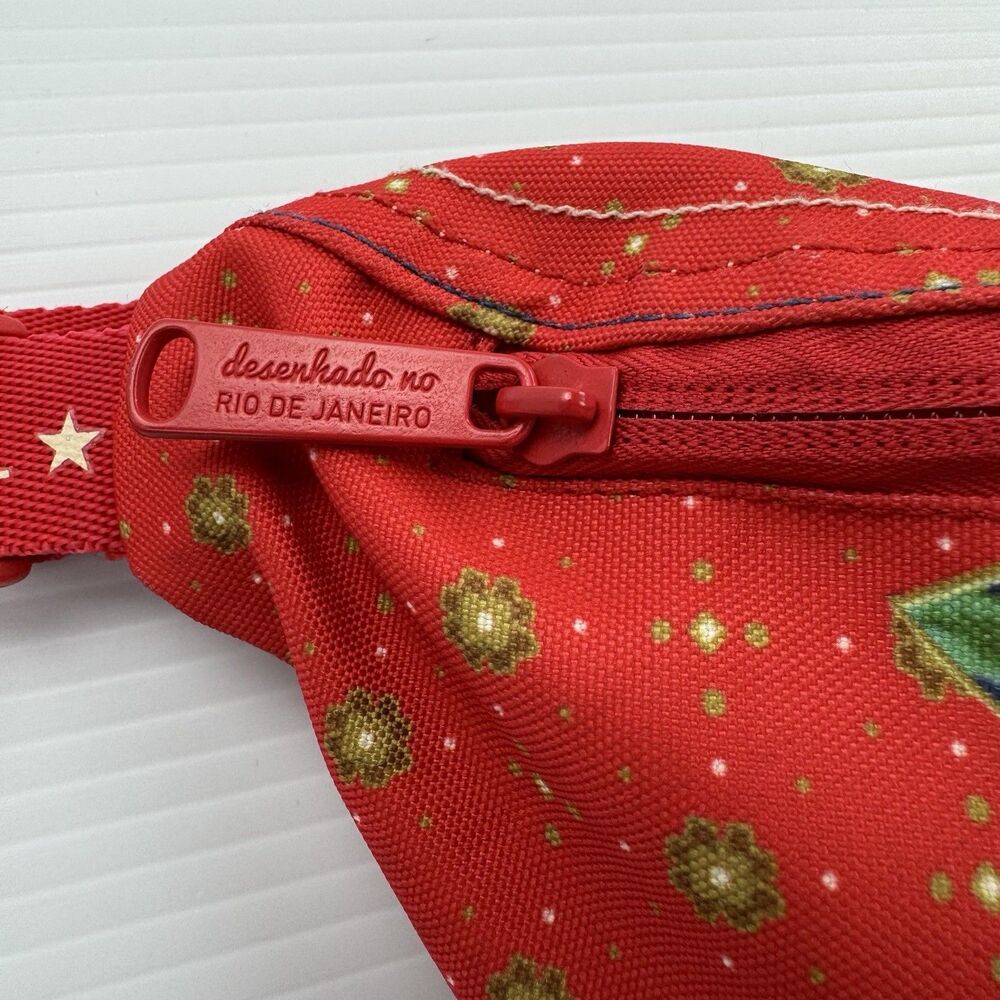 FARM Rio Pochete Fanny Pack Red Floral Waist Belt Bag Colorido Pelo Sol Rare - Picture 10 of 16